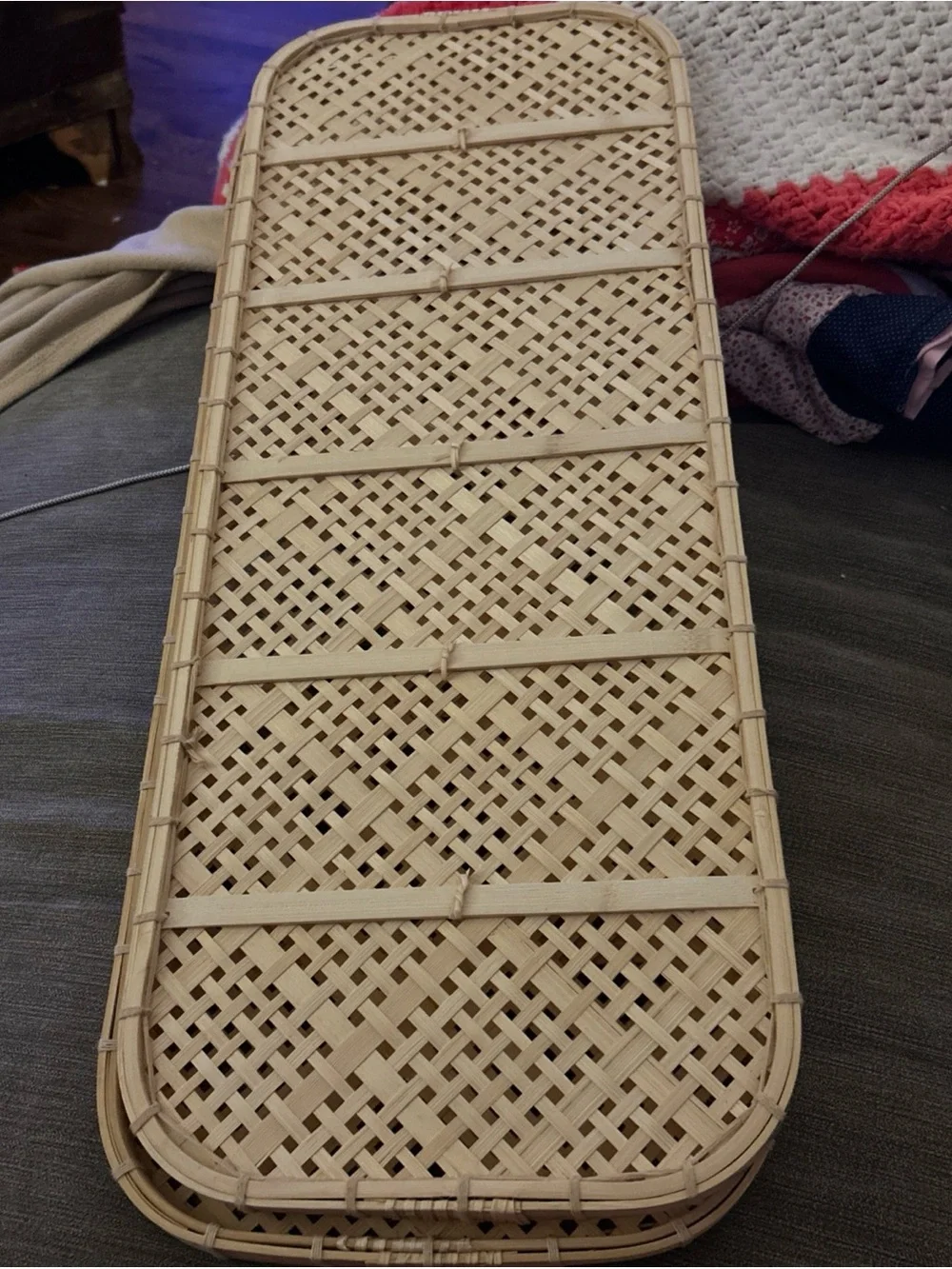 Woven Bamboo Tray - Natural Tan GRÅMÖRT Tray, bamboo 28” x 11”